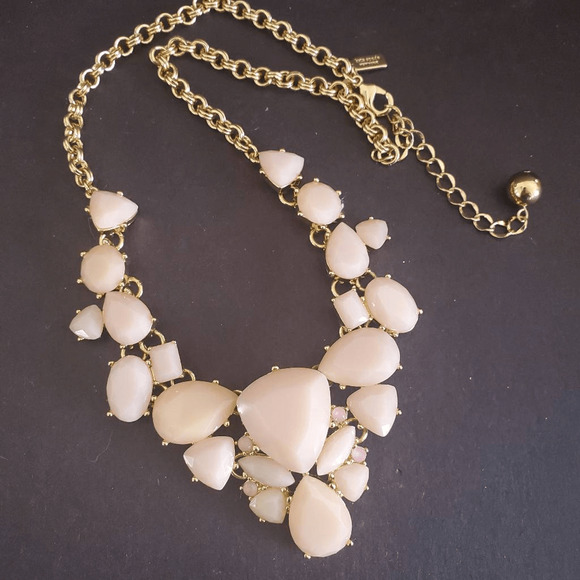 Kate Spade Color Pop Geometric Blush Pink‎ Statement Bib Necklace - Picture 1 of 6